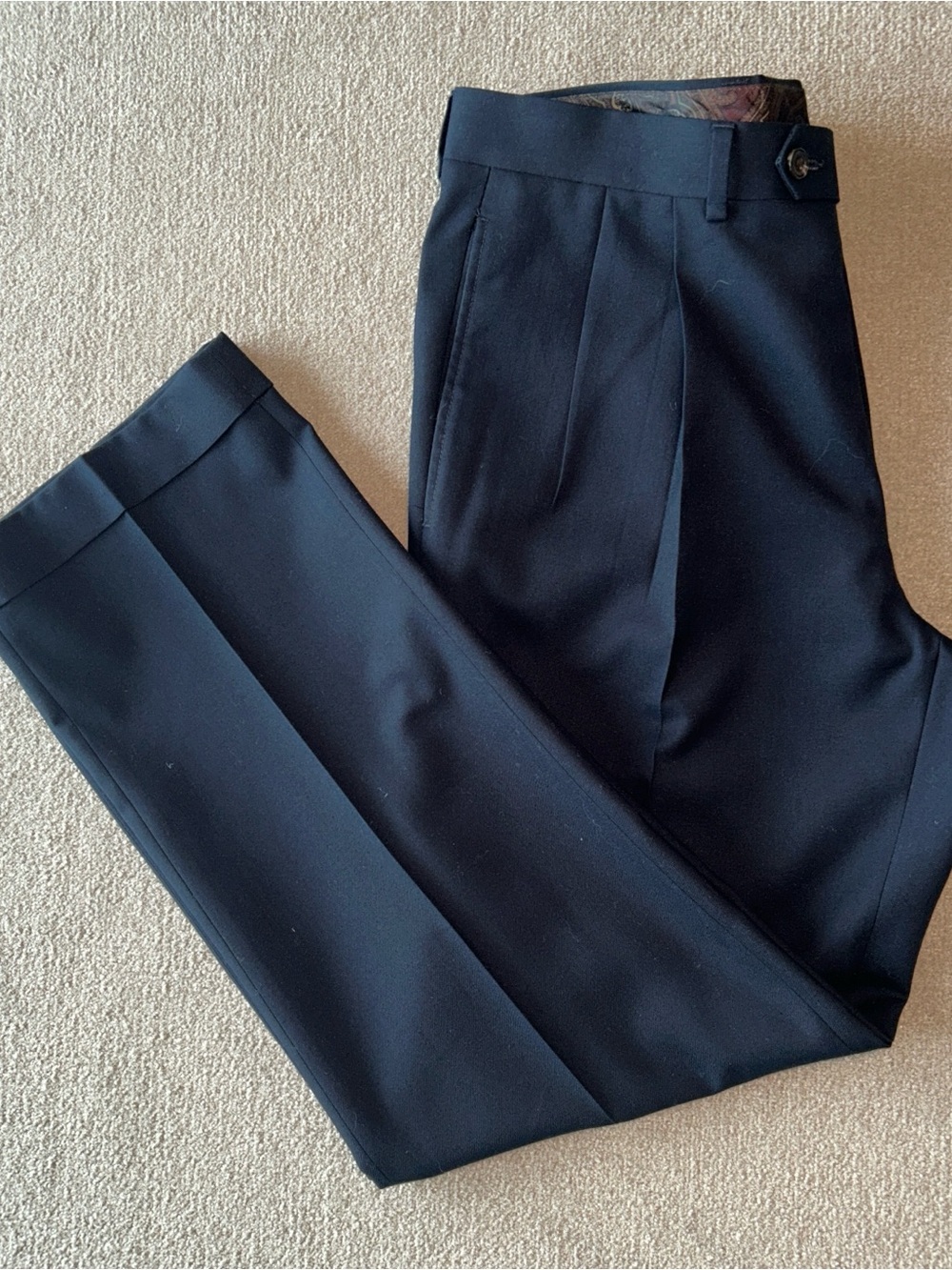 Lauren Ralph Lauren Dress Pants Men’s 34x30 Pleated Cuffed Navy Pants - Picture 3 of 9